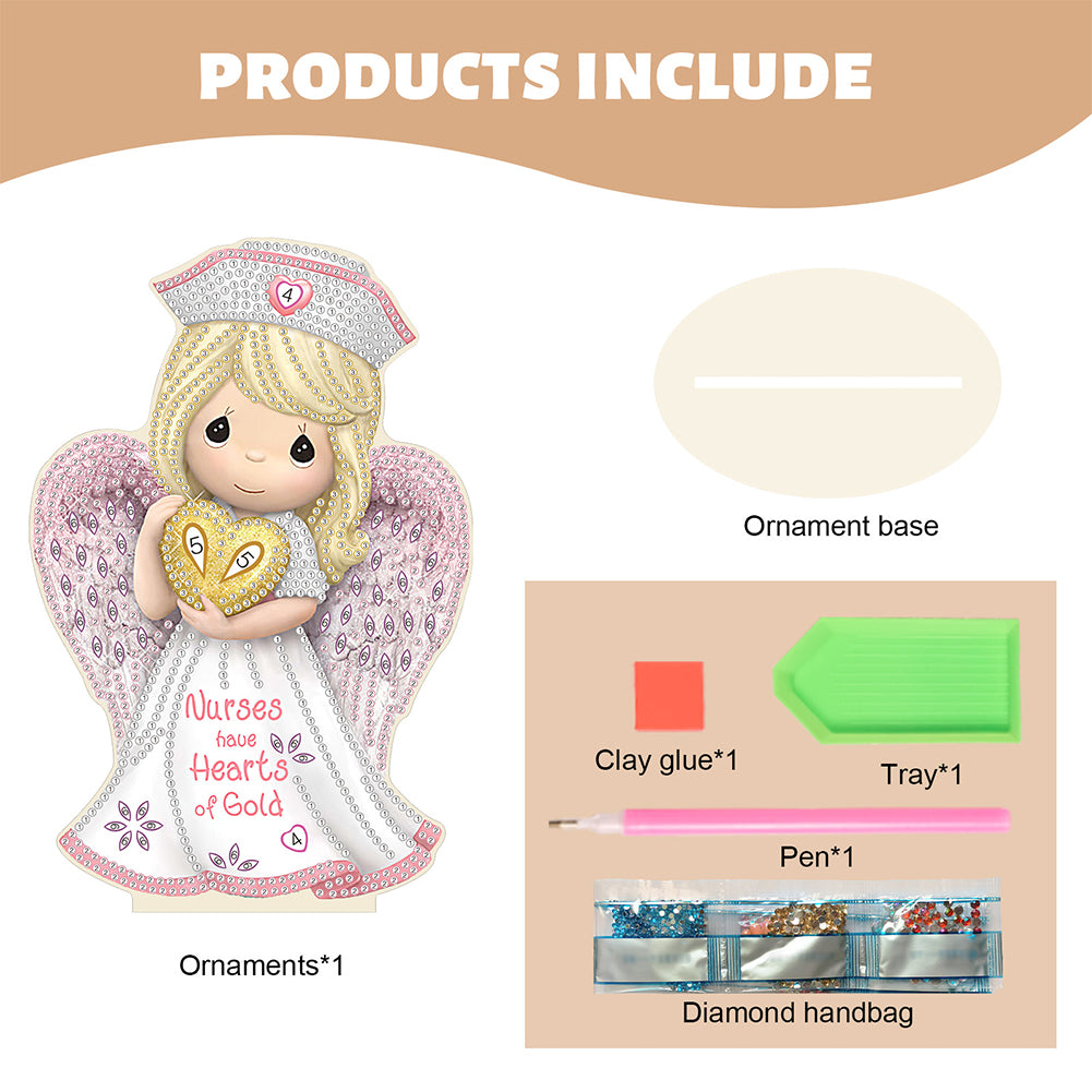 Special Shape Desktop Diamond Art Kits Nurse Angel Desktop Art (Nurse Angel)