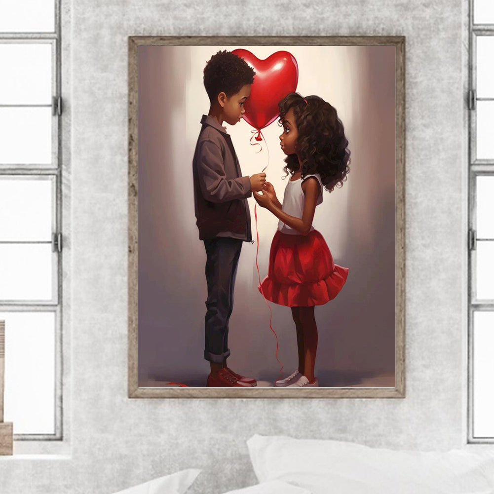 Valentine'S Day Kids - Full Round Drill Diamond Painting 30*40CM