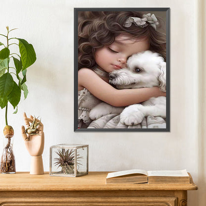 Big Eyed Little Girl - Full Round Drill Diamond Painting 30*40CM