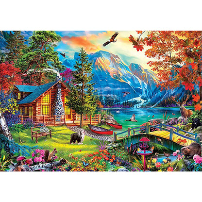 Lake House - 11CT Stamped Cross Stitch 60*45CM