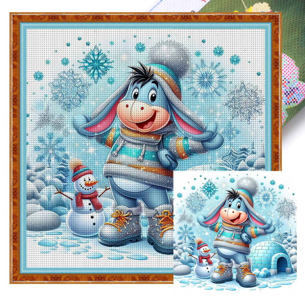 Winter Eeyore - 11CT Stamped Cross Stitch 40*40CM