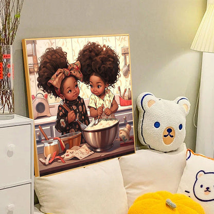Cartoon Black Man - Full Round Drill Diamond Painting 40*40CM