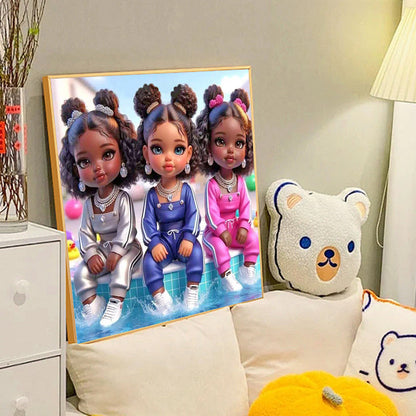 Cartoon Black Man - Full Round Drill Diamond Painting 40*40CM