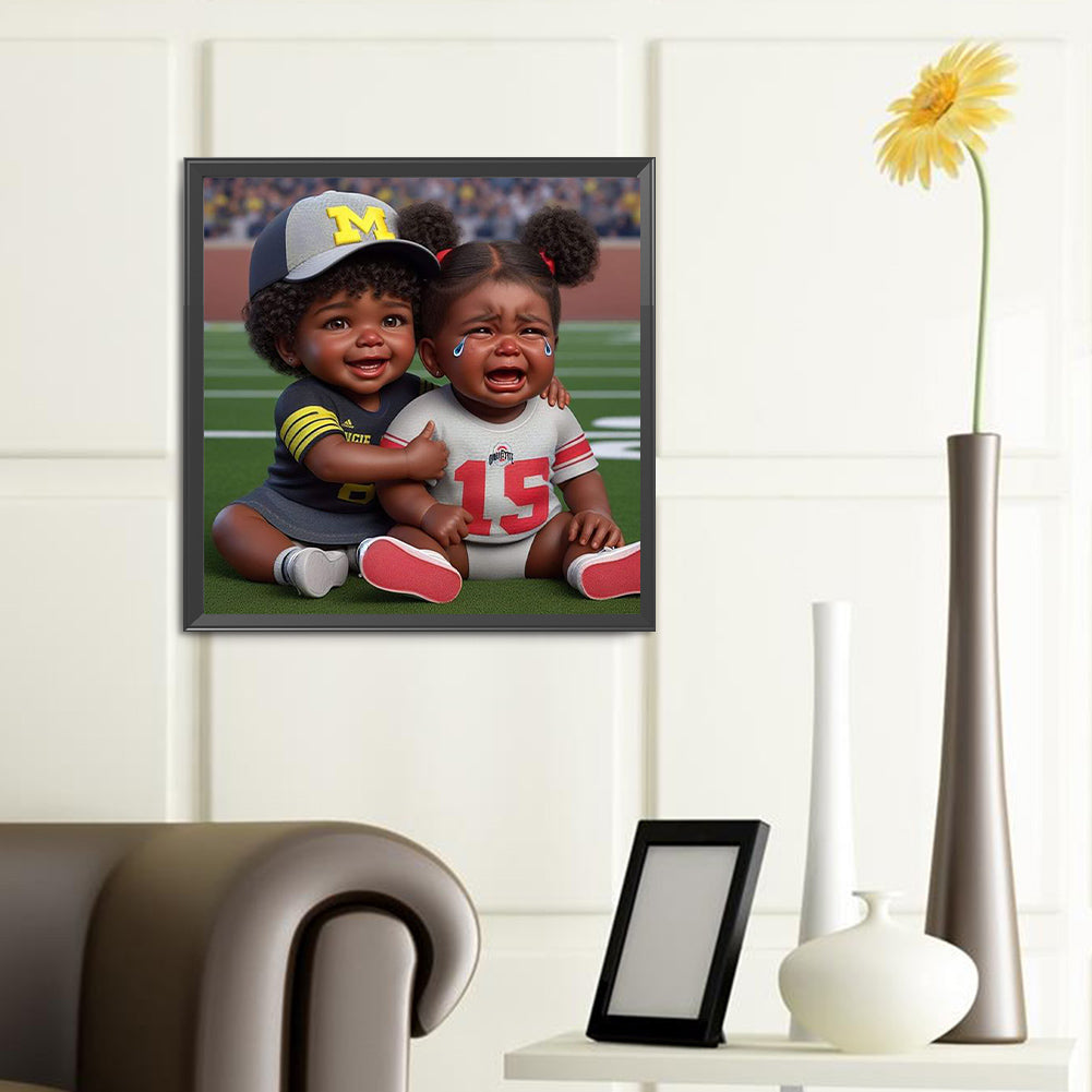 Cartoon Black Man - Full Round Drill Diamond Painting 40*40CM