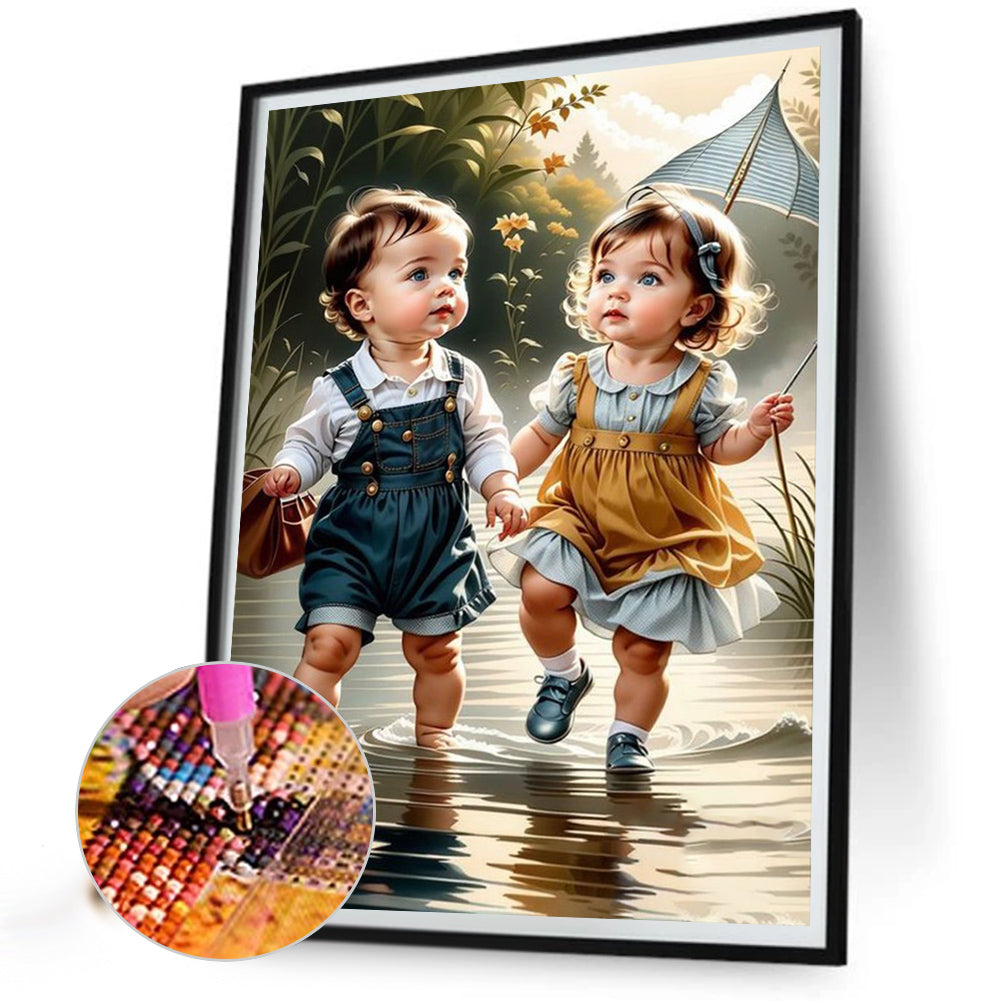 Sweet Couple - Full Round Drill Diamond Painting 40*50CM