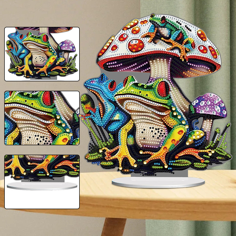 Colorful Special Shape Mushroom Frog Desktop Diamond Art Kits for Adult Beginner