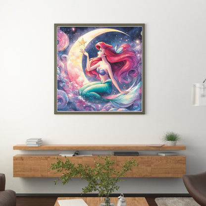 Mermaid Princess Ariel - 18CT Stamped Cross Stitch 30*30CM