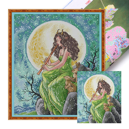 Melody Under The Moonlight - 14CT Stamped Cross Stitch 29*34CM(Joy Sunday)