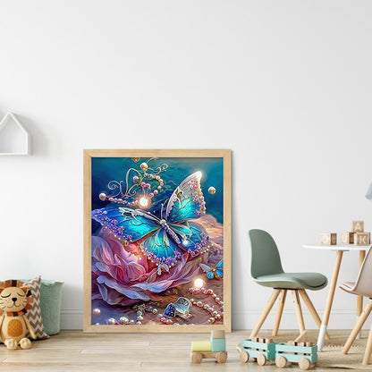 Jewelry And Flowers And Butterflies - Full Round Drill Diamond Painting 30*40CM