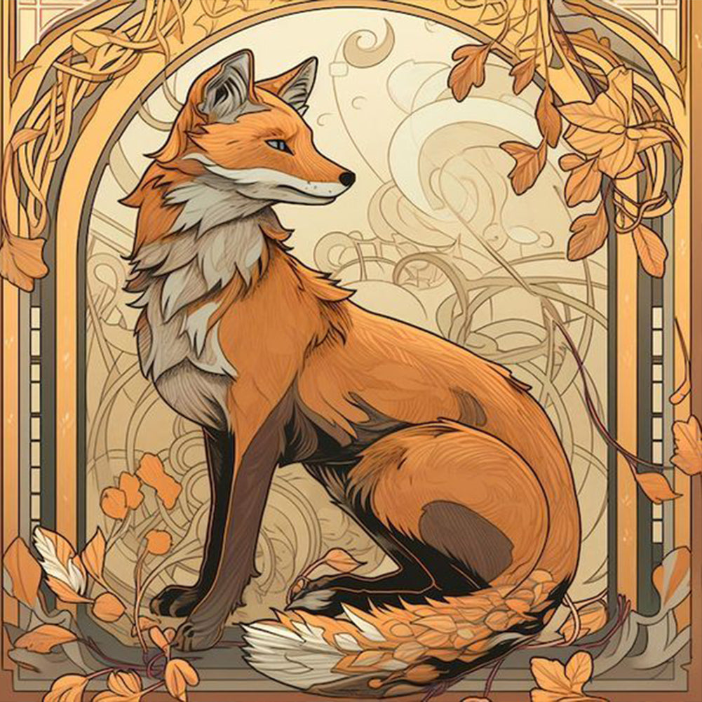 Autumn Fox - Full Round Drill Diamond Painting 30*30CM
