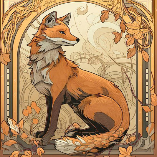 Autumn Fox - Full Round Drill Diamond Painting 30*30CM