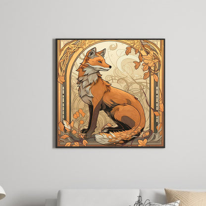Autumn Fox - Full Round Drill Diamond Painting 30*30CM