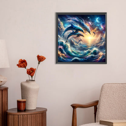 Dolphin - Full Round Drill Diamond Painting 30*30CM