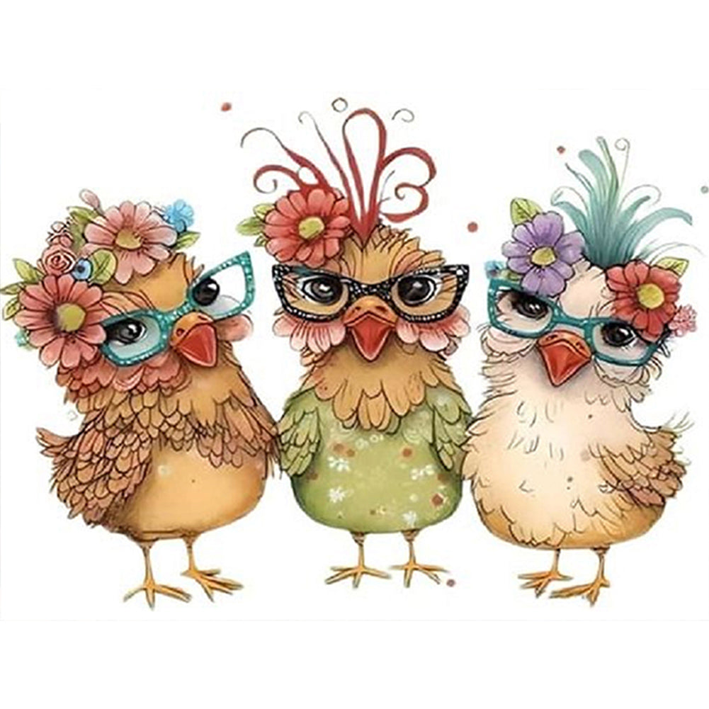 Funny Chicken - Full Round Drill Diamond Painting 40*30CM