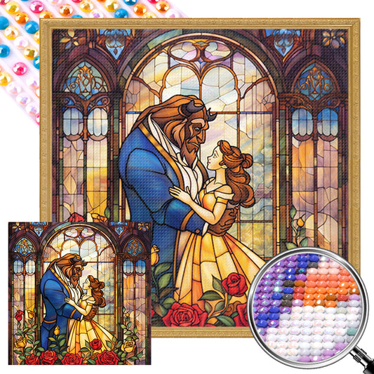Beauty And The Beast - Full AB Round Drill Diamond Painting 40*40CM