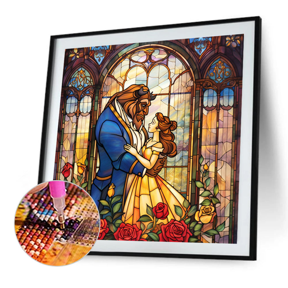 Beauty And The Beast - Full AB Round Drill Diamond Painting 40*40CM