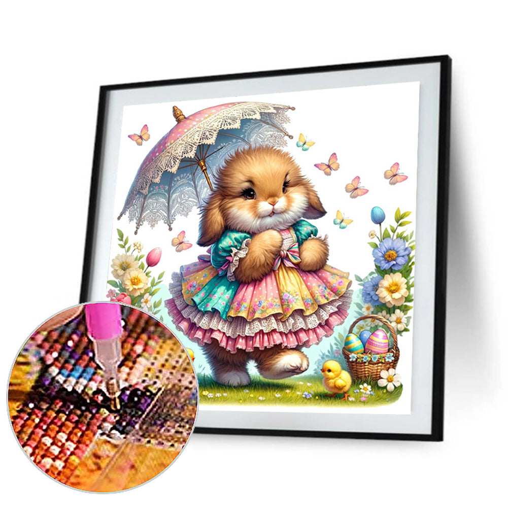 Spring Garden Rabbit - Full Square Drill Diamond Painting 40*40CM