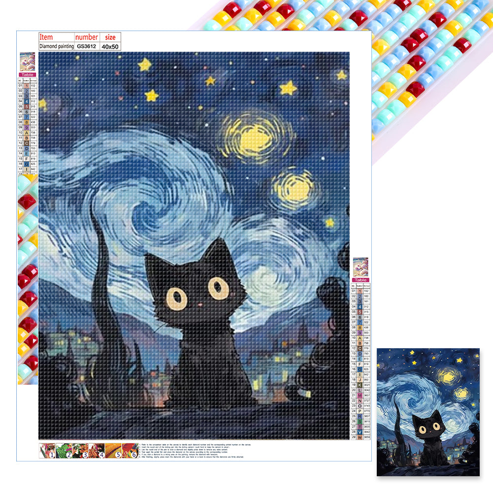 Star Cat - Full Square Drill Diamond Painting 40*50CM