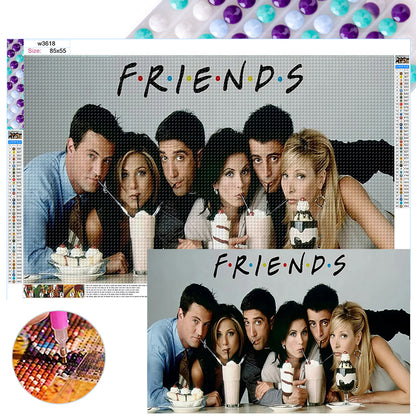 Friends - Full Round Drill Diamond Painting 85X55CM