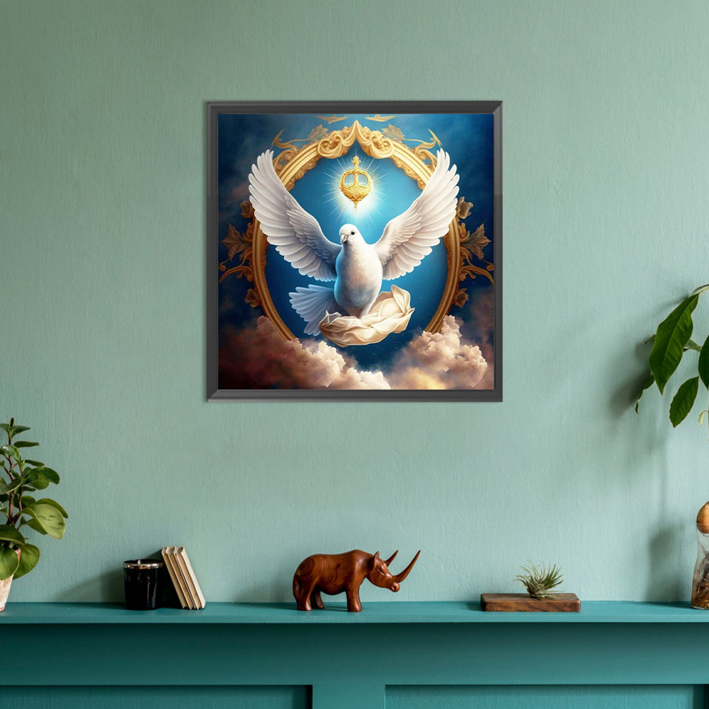 White Dove Of Heaven - Full Round Drill Diamond Painting 30*30CM