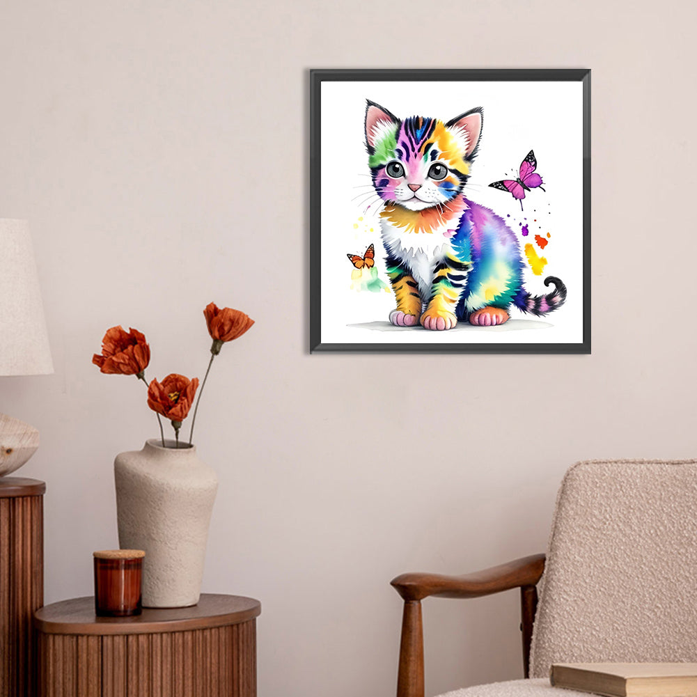 Kitten - Full Round Drill Diamond Painting 30*30CM