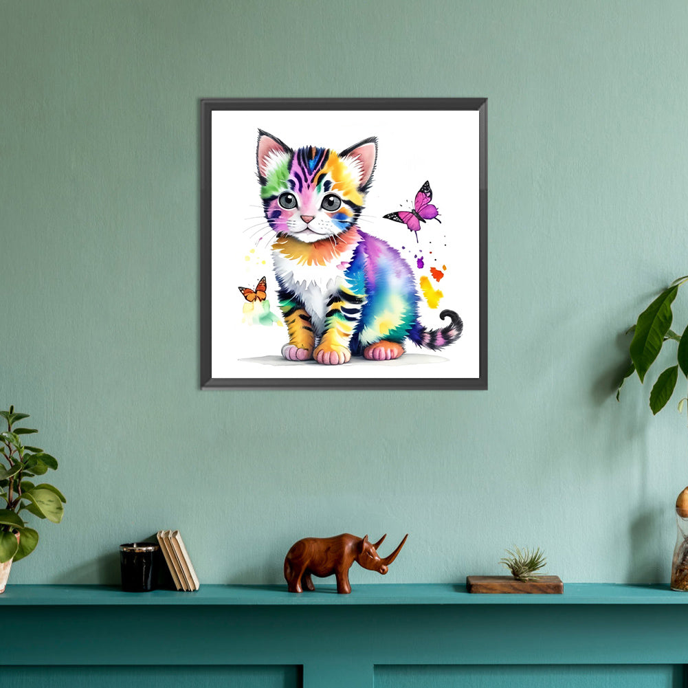 Kitten - Full Round Drill Diamond Painting 30*30CM