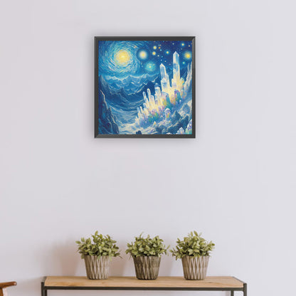 Crystal Mountain Under The Moon - Full Round Drill Diamond Painting 30*30CM