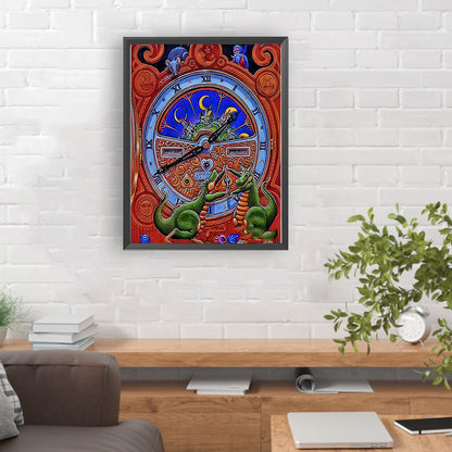 Two Green Dinosaurs - Full Round Drill Diamond Painting 30*40CM