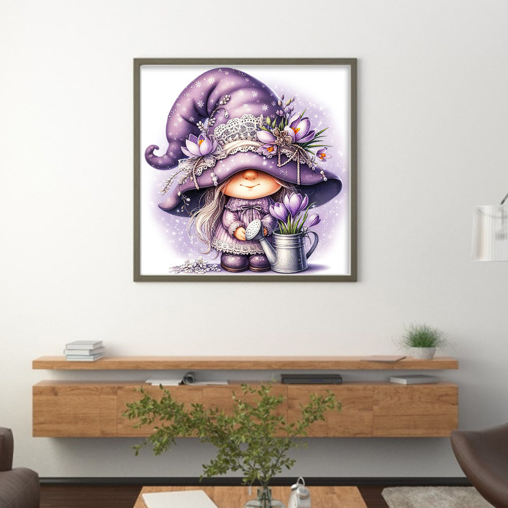 Tulip Gnome - 11CT Stamped Cross Stitch 45*45CM