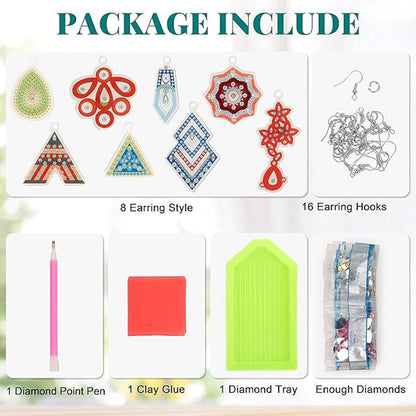 8 Pairs Double Sided Diamond Painting DIY Earring Making Kit for Women Girls (5)