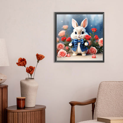 Flower Bunny - Full Round Drill Diamond Painting 30*30CM
