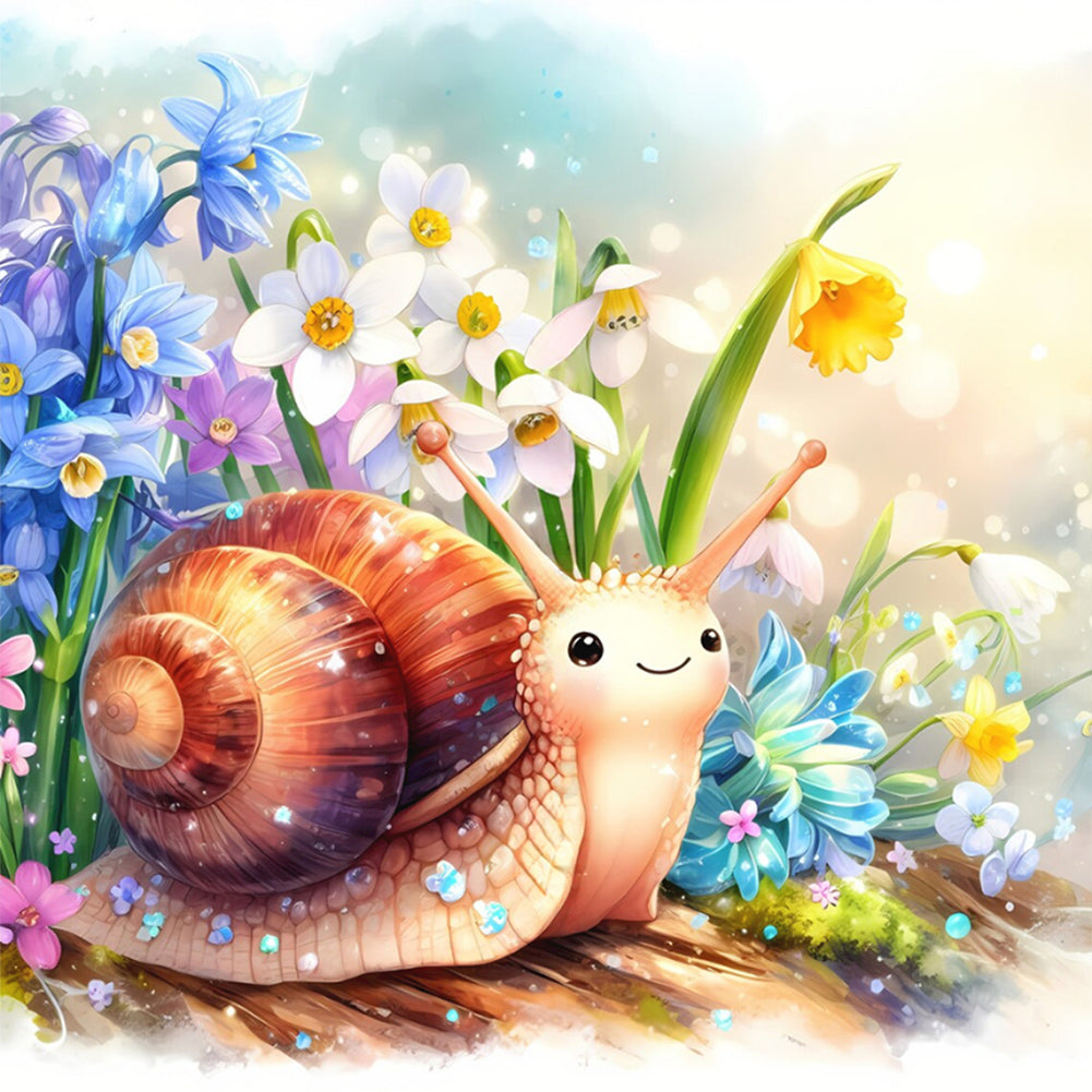Spring Snail - Full Round Drill Diamond Painting 30*30CM