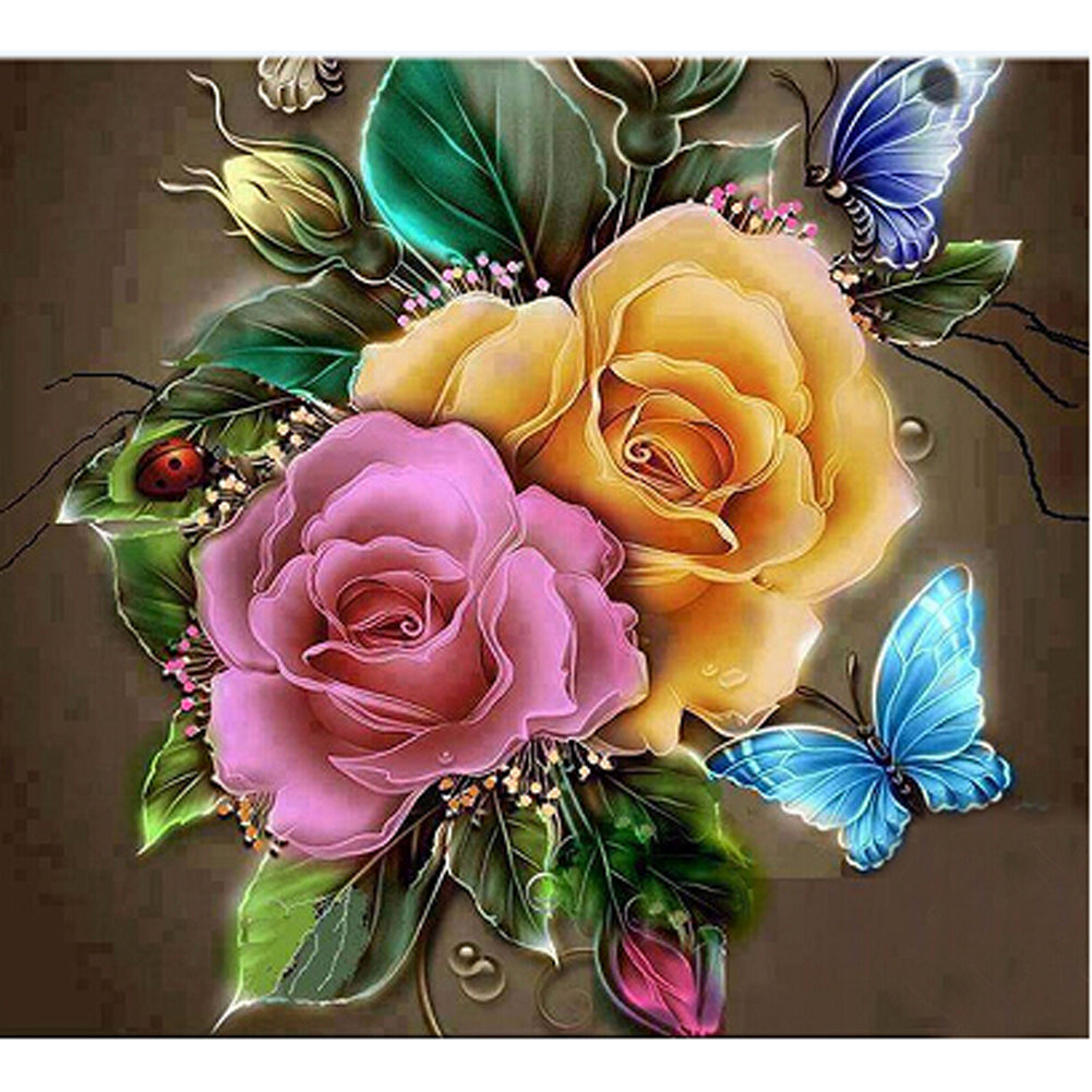 Flowers - Full Round Drill Diamond Painting 30*30CM