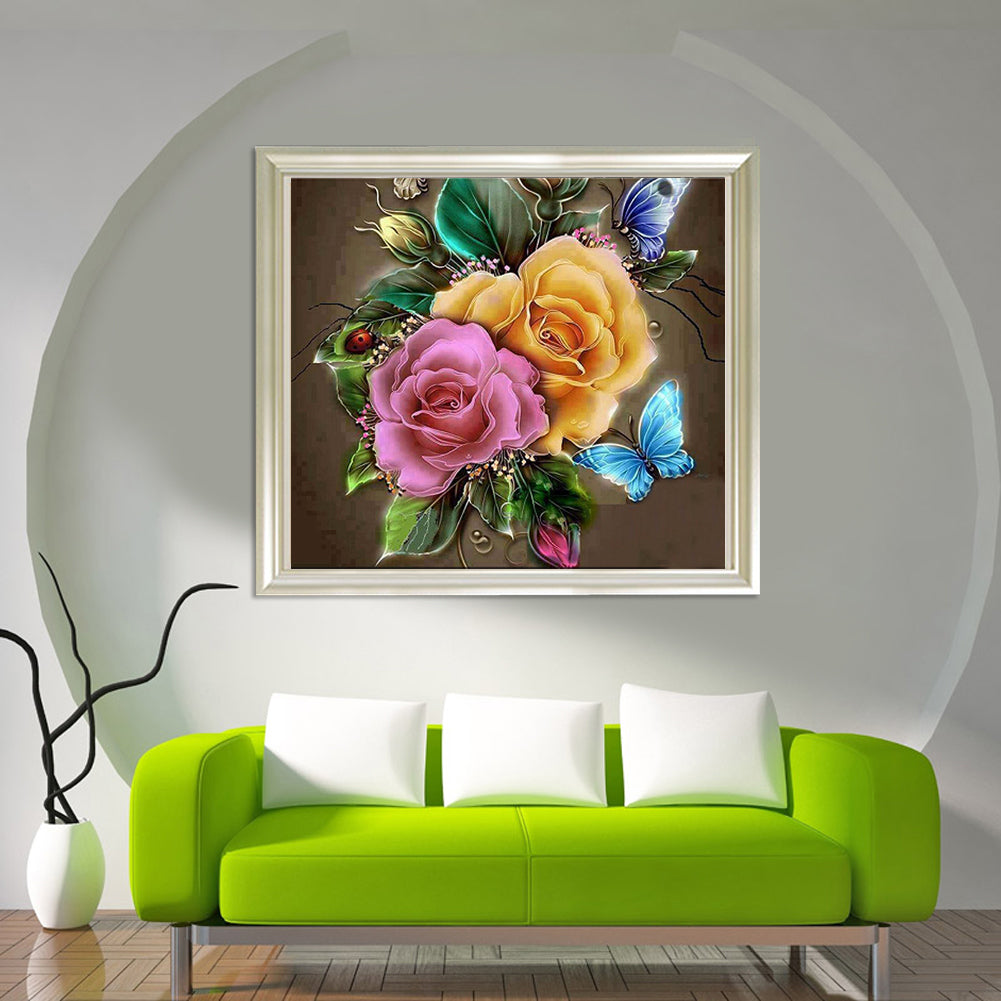 Flowers - Full Round Drill Diamond Painting 30*30CM