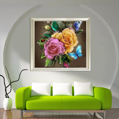 Flowers - Full Round Drill Diamond Painting 30*30CM