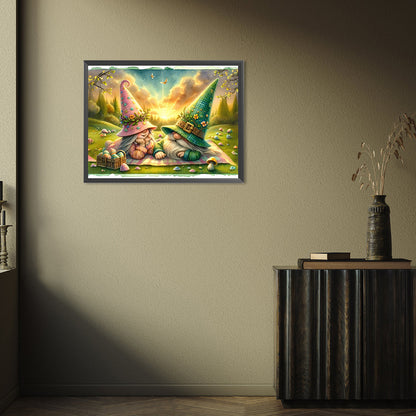 Easter Gnome Chat - Full AB Round Drill Diamond Painting 40*30CM