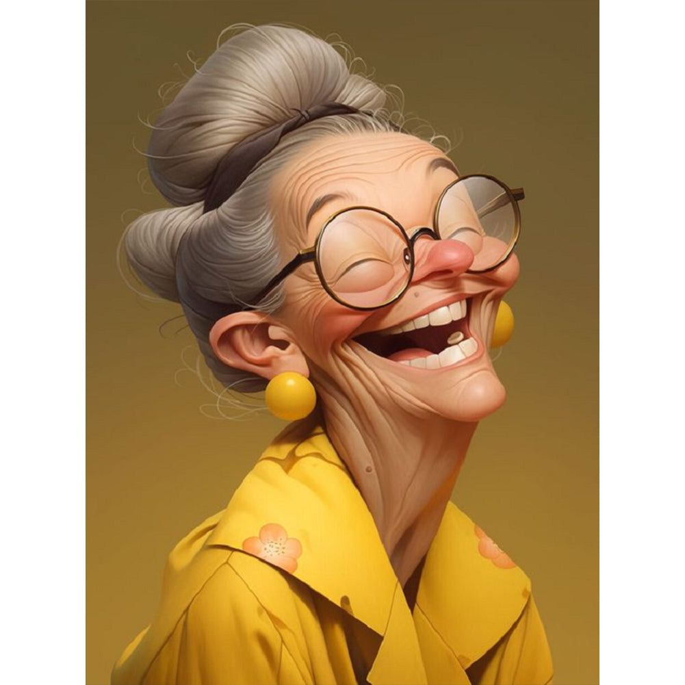 Funny Grandma - Full Round Drill Diamond Painting 30*40CM