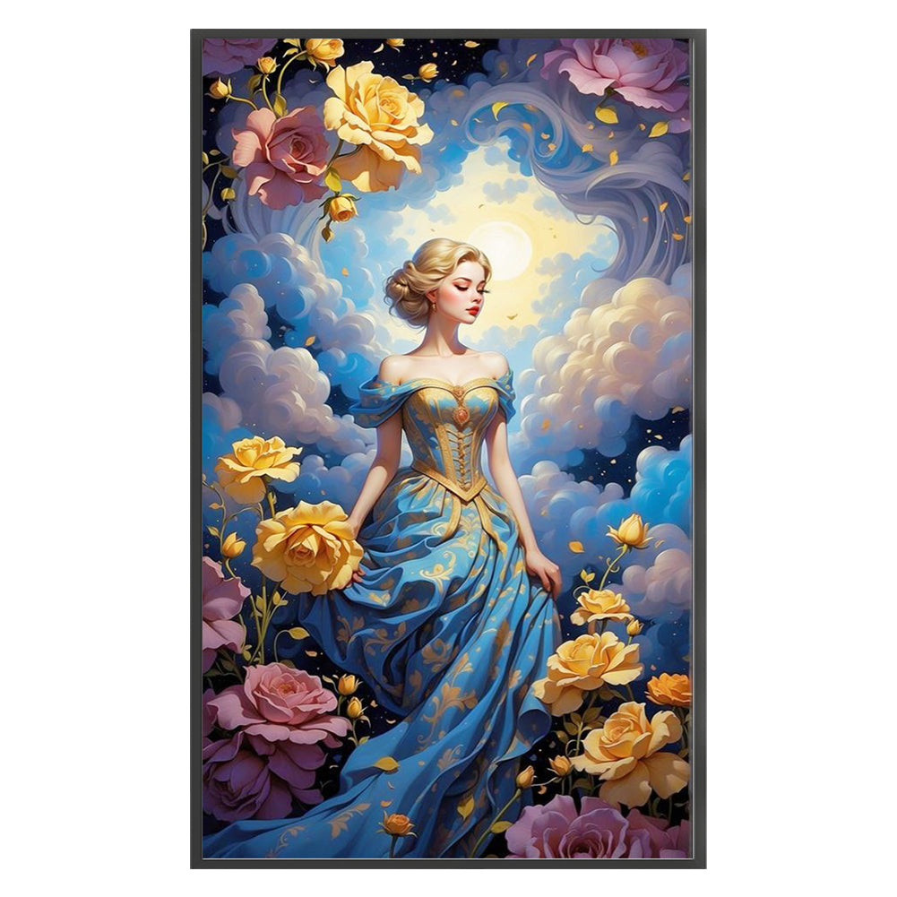 Flower Woman - 11CT Stamped Cross Stitch 50*85CM