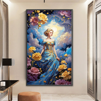 Flower Woman - 11CT Stamped Cross Stitch 50*85CM