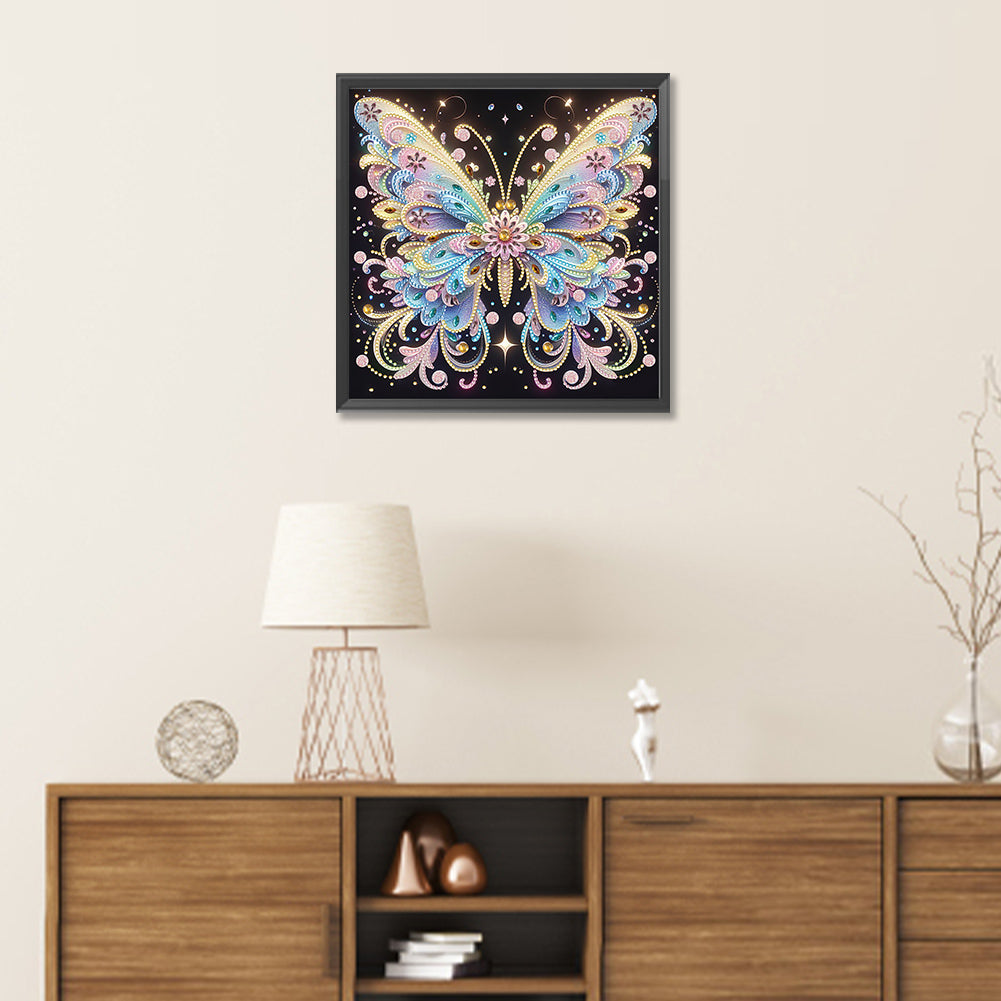 Colorful Butterfly - Special Shaped Drill Diamond Painting 30*30CM