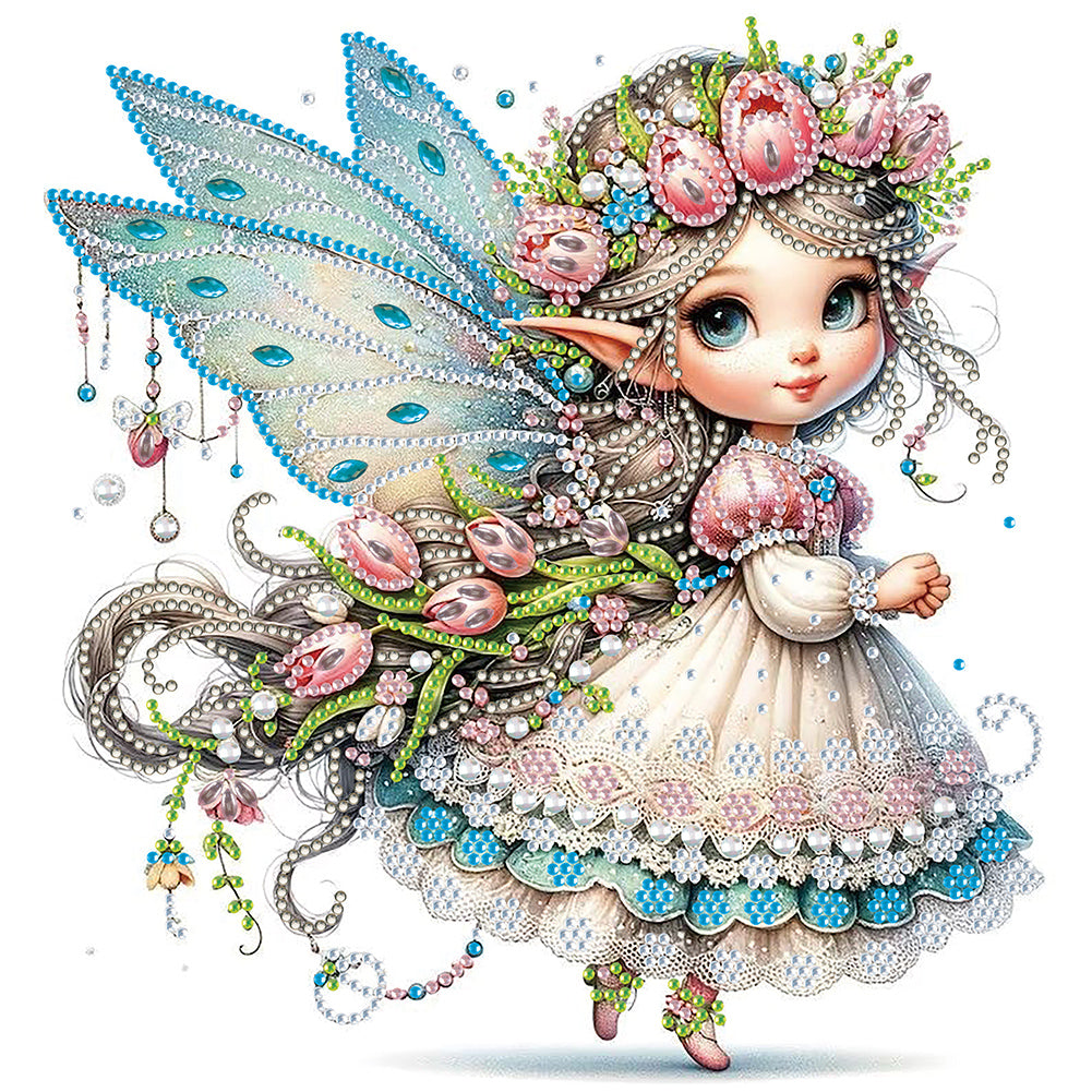 Tulip Elf Girl - Special Shaped Drill Diamond Painting 30*30CM