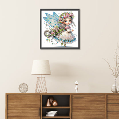 Tulip Elf Girl - Special Shaped Drill Diamond Painting 30*30CM