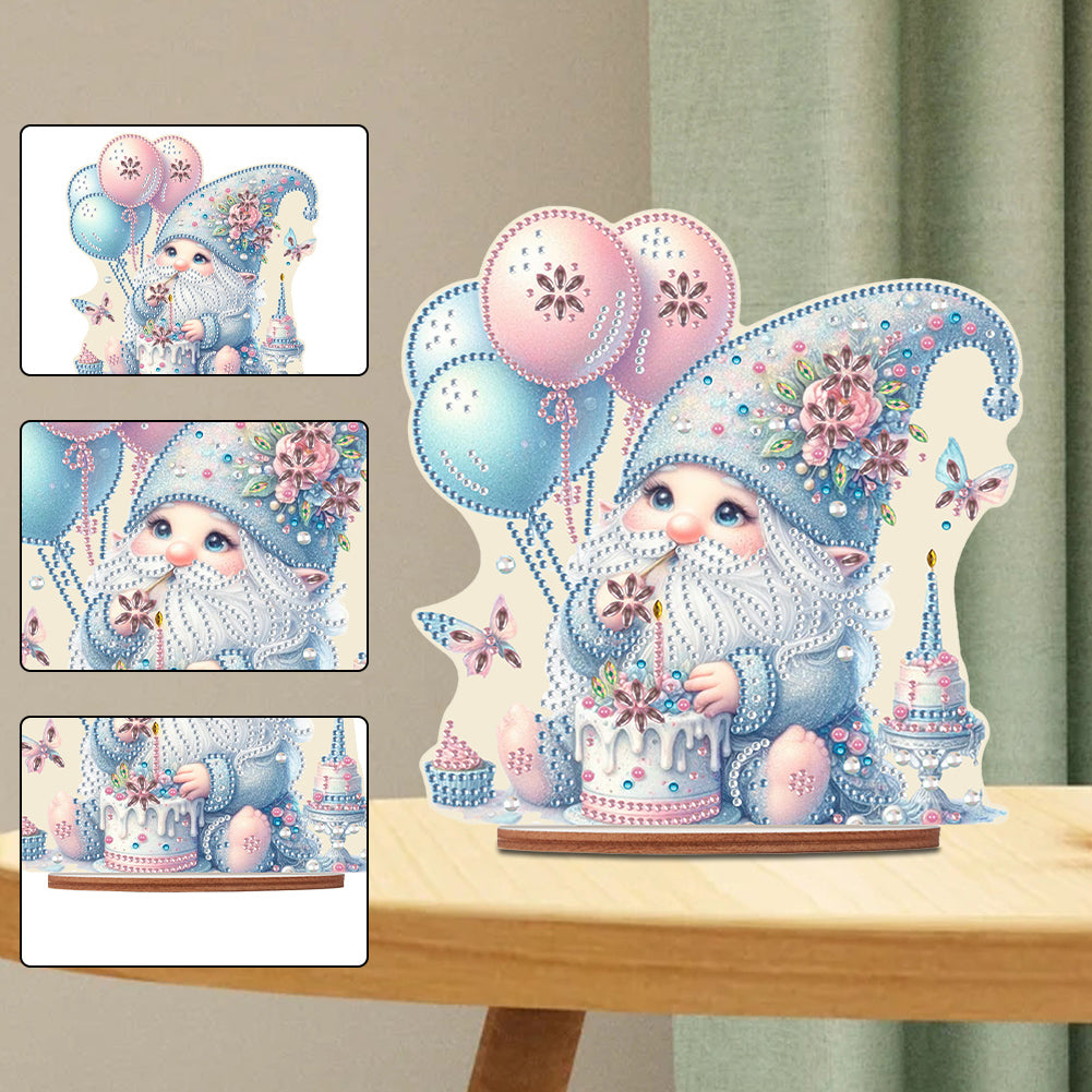 Acrylic Gnome Diamond Painting Art Tabletop Home Decoration (Birthday Gnome)