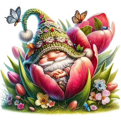 The Budding Gnome - Full Round Drill Diamond Painting 30*30CM