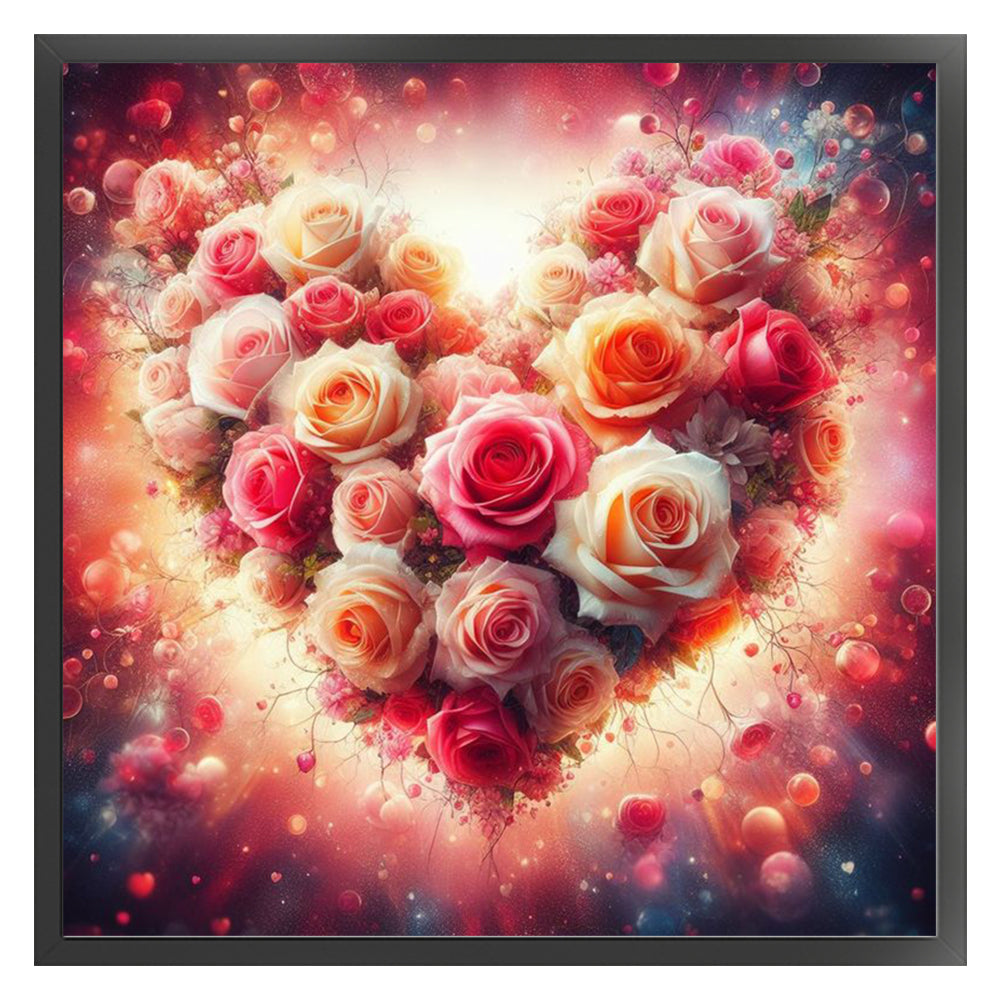 Love Rose - 18CT Stamped Cross Stitch 40*40CM