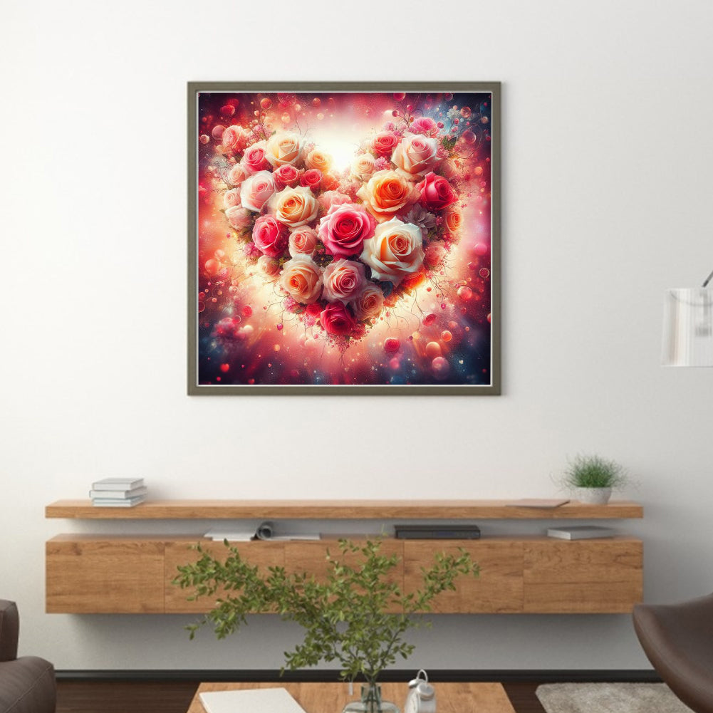 Love Rose - 18CT Stamped Cross Stitch 40*40CM
