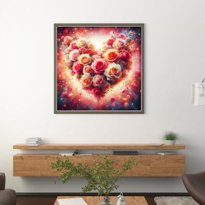 Love Rose - 18CT Stamped Cross Stitch 40*40CM