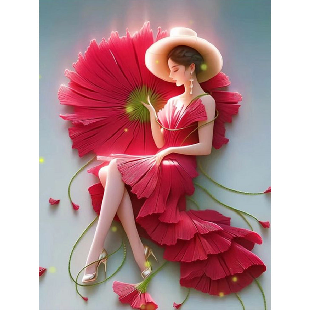 Daisy Woman - Full Round Drill Diamond Painting 30*40CM