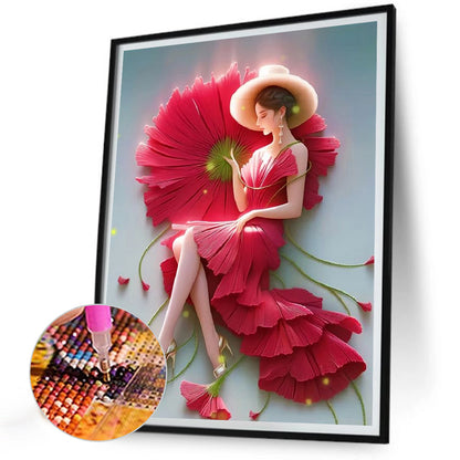 Daisy Woman - Full Round Drill Diamond Painting 30*40CM