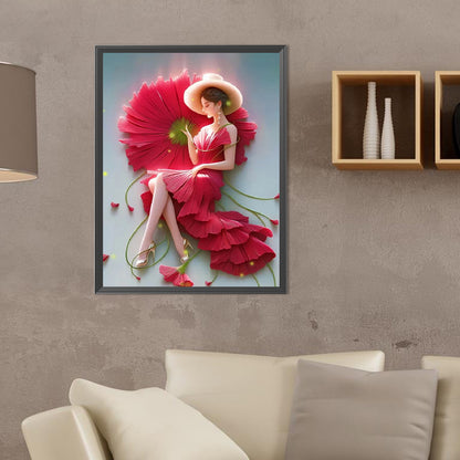 Daisy Woman - Full Round Drill Diamond Painting 30*40CM